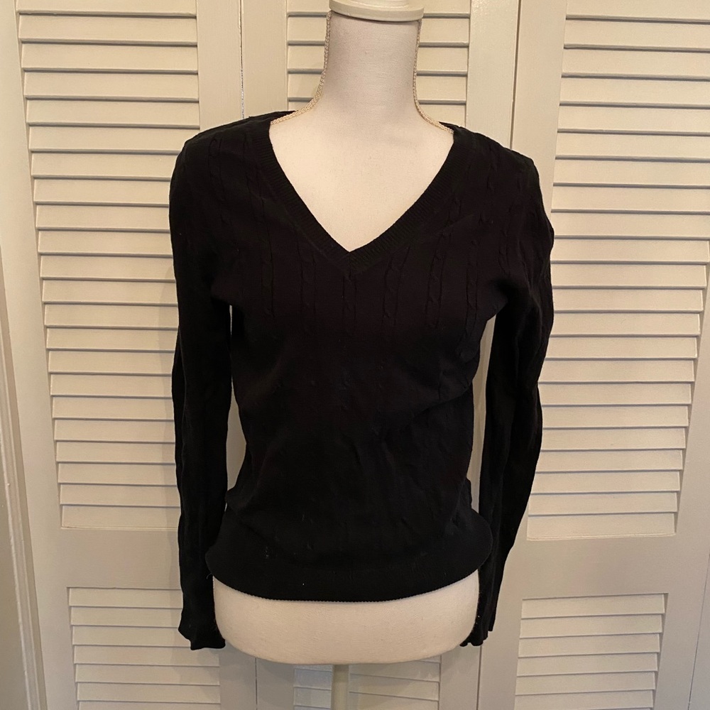Old Navy V Neck Navy Cable Knit Sweater